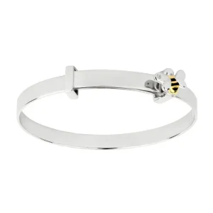Jack Murphy Jewellers Childrens Jewellery | Jmj Sterling Silver Jewellery | Sterling Silver Bee & Diamond Set Children's Bangle