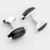 Jack Murphy Jewellers Jmj Cufflinks | Jmj Sterling Silver Jewellery | Sterling Silver Black Granite Swivel Cufflinks