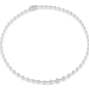 Jack Murphy Jewellers Jmj Sterling Silver Jewellery | Sterling Silver Brilliant Round CZ Line Necklet