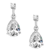 Jack Murphy Jewellers Bridal Jewellery | Jmj Sterling Silver Jewellery | Sterling Silver Brilliant Round & Pear Cut CZ Drop Earrings