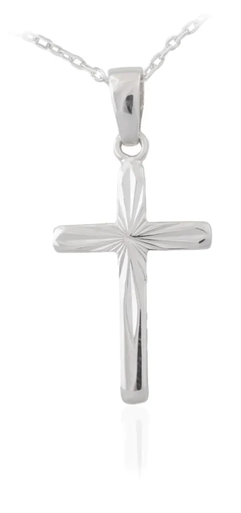 Jack Murphy Jewellers Childrens Jewellery | Jmj Sterling Silver Jewellery | Sterling Silver Children's Small Diamond Cut Cross Necklace