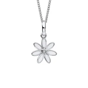 Jack Murphy Jewellers Childrens Jewellery | Jmj Diamond Set Jewellery | Sterling Silver Children's Daisy Flower Pendant & Diamond Necklace