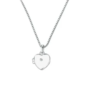 Jack Murphy Jewellers Childrens Jewellery | Jmj Diamond Set Jewellery | Sterling Silver Children's Heart Shaped Diamond Set Locket Necklace