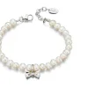 Jack Murphy Jewellers Childrens Jewellery | Jmj Diamond Set Jewellery | Sterling Silver Children's Pearl & Diamond Bow Pendant Bracelet