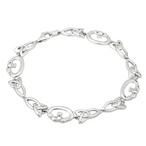 Jack Murphy Jewellers Jmj Sterling Silver Jewellery | Sterling Silver Claddagh & Trinity Knot Bracelet
