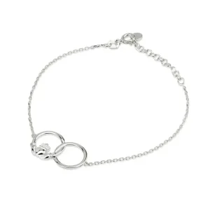 Jack Murphy Jewellers Jmj Sterling Silver Jewellery | Sterling Silver Claddagh Interlocking Circle Bracelet