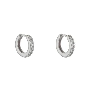 Jack Murphy Jewellers Bridal Jewellery | Jmj Sterling Silver Jewellery | Sterling Silver Claw Set Round CZ Hoop Earrings