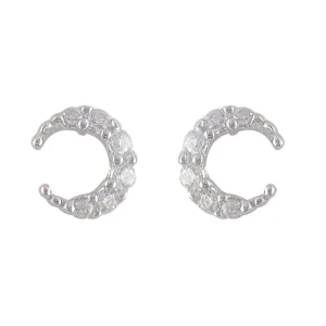 Jack Murphy Jewellers Childrens Jewellery | Jmj Sterling Silver Jewellery | Sterling Silver Crescent Moon CZ Set Stud Earrings