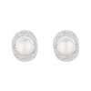 Jack Murphy Jewellers Bridal Jewellery | Jmj Sterling Silver Jewellery | Sterling Silver Cubic Zirconia Wrap Pearl Stud Earrings