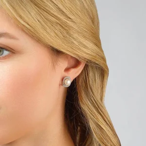 Jack Murphy Jewellers Bridal Jewellery | Jmj Sterling Silver Jewellery | Sterling Silver Cubic Zirconia Wrap Pearl Stud Earrings