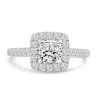 Jack Murphy Jewellers Jmj Sterling Silver Jewellery | Sterling Silver Cushion, Halo & Shoulder Set CZ Ring