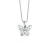 Jack Murphy Jewellers Childrens Jewellery | Jmj Diamond Set Jewellery | Sterling Silver Cute Children's Filigree & Diamond Butterfly Necklace