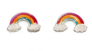 Jack Murphy Jewellers Childrens Jewellery | Jmj Sterling Silver Jewellery | Sterling Silver Cute Enamel Rainbow Stud Earrings