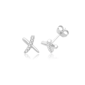 Jack Murphy Jewellers Childrens Jewellery | Jmj Sterling Silver Jewellery | Sterling Silver Cute Kiss CZ Set Stud Earrings