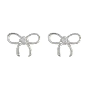 Jack Murphy Jewellers Childrens Jewellery | Jmj Sterling Silver Jewellery | Sterling Silver Cute Small Open CZ Bow Stud Earrings