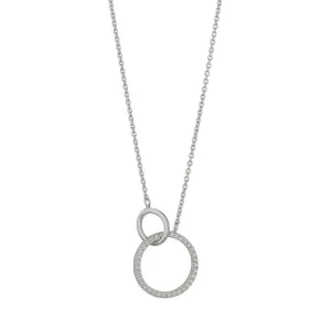 Jack Murphy Jewellers Jmj Sterling Silver Jewellery | Sterling Silver CZ & Plain Linked Rings Necklace