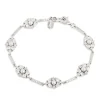 Jack Murphy Jewellers Bridal Jewellery | Jmj Sterling Silver Jewellery | Sterling Silver CZ Clustered Oval & Pearl Bracelet