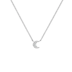 Jack Murphy Jewellers Childrens Jewellery | Jmj Sterling Silver Jewellery | Sterling Silver CZ Crescent Moon Necklace