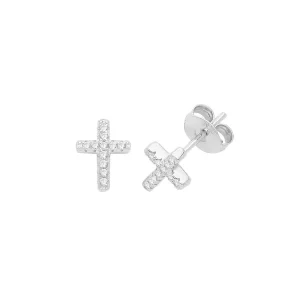 Jack Murphy Jewellers Jmj Sterling Silver Jewellery | Sterling Silver CZ Cross Earrings