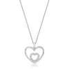 Jack Murphy Jewellers Jmj Sterling Silver Jewellery | Sterling Silver CZ Double Hearts Pendant Necklace
