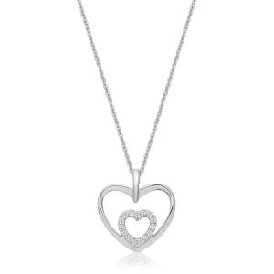 Jack Murphy Jewellers Jmj Sterling Silver Jewellery | Sterling Silver CZ Double Hearts Pendant Necklace