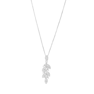 Jack Murphy Jewellers Jmj Sterling Silver Jewellery | Sterling Silver CZ Marquise Leaf Drop Necklace