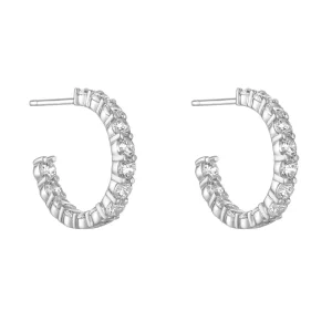 Jack Murphy Jewellers Childrens Jewellery | All Jmj & Branded Fashion Jewellery | Sterling Silver CZ 20mm Hoop Earrings