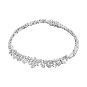 Jack Murphy Jewellers Bridal Jewellery | Jmj Sterling Silver Jewellery | Sterling Silver CZ Scalloped Line Bracelet