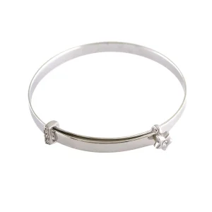 Jack Murphy Jewellers Childrens Jewellery | Jmj Sterling Silver Jewellery | Sterling Silver CZ Star & Expanding Baby Bangle