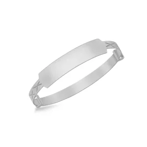 Jack Murphy Jewellers Childrens Jewellery | Jmj Sterling Silver Jewellery | Sterling Silver Diamond Cut Kiss Baby Bangle