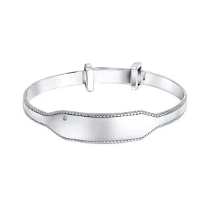 Jack Murphy Jewellers Childrens Jewellery | Jmj Diamond Set Jewellery | Sterling Silver Diamond Set Milgrain Edge Children's Bangle