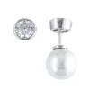 Jack Murphy Jewellers Jmj Sterling Silver Jewellery | Sterling Silver Double Sided Pearl & Brilliant Round CZ Stud Earrings