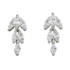 Jack Murphy Jewellers Bridal Jewellery | Jmj Sterling Silver Jewellery | Sterling Silver Fancy Clustered Marquise CZ Drop Earrings