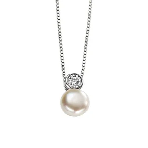 Jack Murphy Jewellers Jmj Sterling Silver Jewellery | Sterling Silver Freshwater Pearl & CZ Necklace