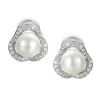 Jack Murphy Jewellers Jmj Sterling Silver Jewellery | Sterling Silver Freshwater Pearl & CZ Dewdrop Clip Earrings