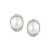Jack Murphy Jewellers Bridal Jewellery | Jmj Sterling Silver Jewellery | Sterling Silver Freshwater Pearl & Halo Stud Earrings