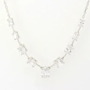 Jack Murphy Jewellers Jmj Sterling Silver Jewellery | Sterling Silver Graduating Oval CZ Necklace