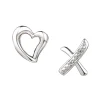 Jack Murphy Jewellers Childrens Jewellery | Jmj Sterling Silver Jewellery | Sterling Silver Heart & Kiss CZ Stud Earrings