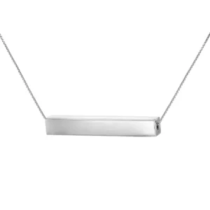 Jack Murphy Jewellers Jmj Sterling Silver Jewellery | Sterling Silver Horizontal Cube Personalising Necklace