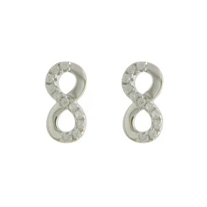 Jack Murphy Jewellers Childrens Jewellery | Jmj Sterling Silver Jewellery | Sterling Silver Infinity Half CZ Set Stud Earrings