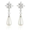 Jack Murphy Jewellers Bridal Jewellery | Jmj Sterling Silver Jewellery | Sterling Silver Marquise, Round CZ & Drop Pearl Earrings