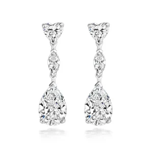 Jack Murphy Jewellers Jmj Sterling Silver Jewellery | Sterling Silver Marquise, Pear & Heart CZ Drop Earrings