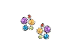 Jack Murphy Jewellers Jmj Sterling Silver Jewellery | Sterling Silver Mixed Gemstone Bubble Stud Earrings