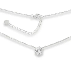 Jack Murphy Jewellers Childrens Jewellery | All Jmj & Branded Fashion Jewellery | Sterling Silver 8mm Brilliant Round Solitaire CZ Necklace