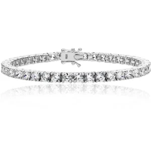 Jack Murphy Jewellers Bridal Jewellery | Jmj Sterling Silver Jewellery | Sterling Silver 4mm Claw Set CZ Line Bracelet