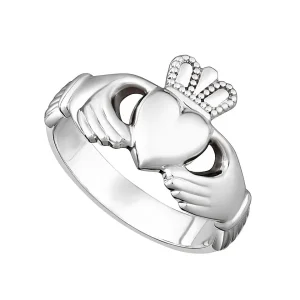 Jack Murphy Jewellers Jmj Sterling Silver Jewellery | Sterling Silver 13mm Heavy Claddagh Ring - Size T