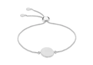 Jack Murphy Jewellers Jmj Sterling Silver Jewellery | Sterling Silver 13mm Personalising Disc & Sliding Bracelet