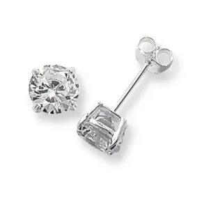 Jack Murphy Jewellers Jmj Sterling Silver Jewellery | Sterling Silver 7mm Round Solitaire CZ Stud Earrings