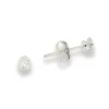 Jack Murphy Jewellers Childrens Jewellery | Jmj Sterling Silver Jewellery | Sterling Silver 4mm Round Solitaire Rub-over CZ Stud Earrings