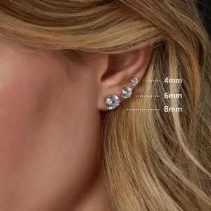 Jack Murphy Jewellers Childrens Jewellery | Jmj Sterling Silver Jewellery | Sterling Silver 4mm Round Solitaire CZ Stud Earrings